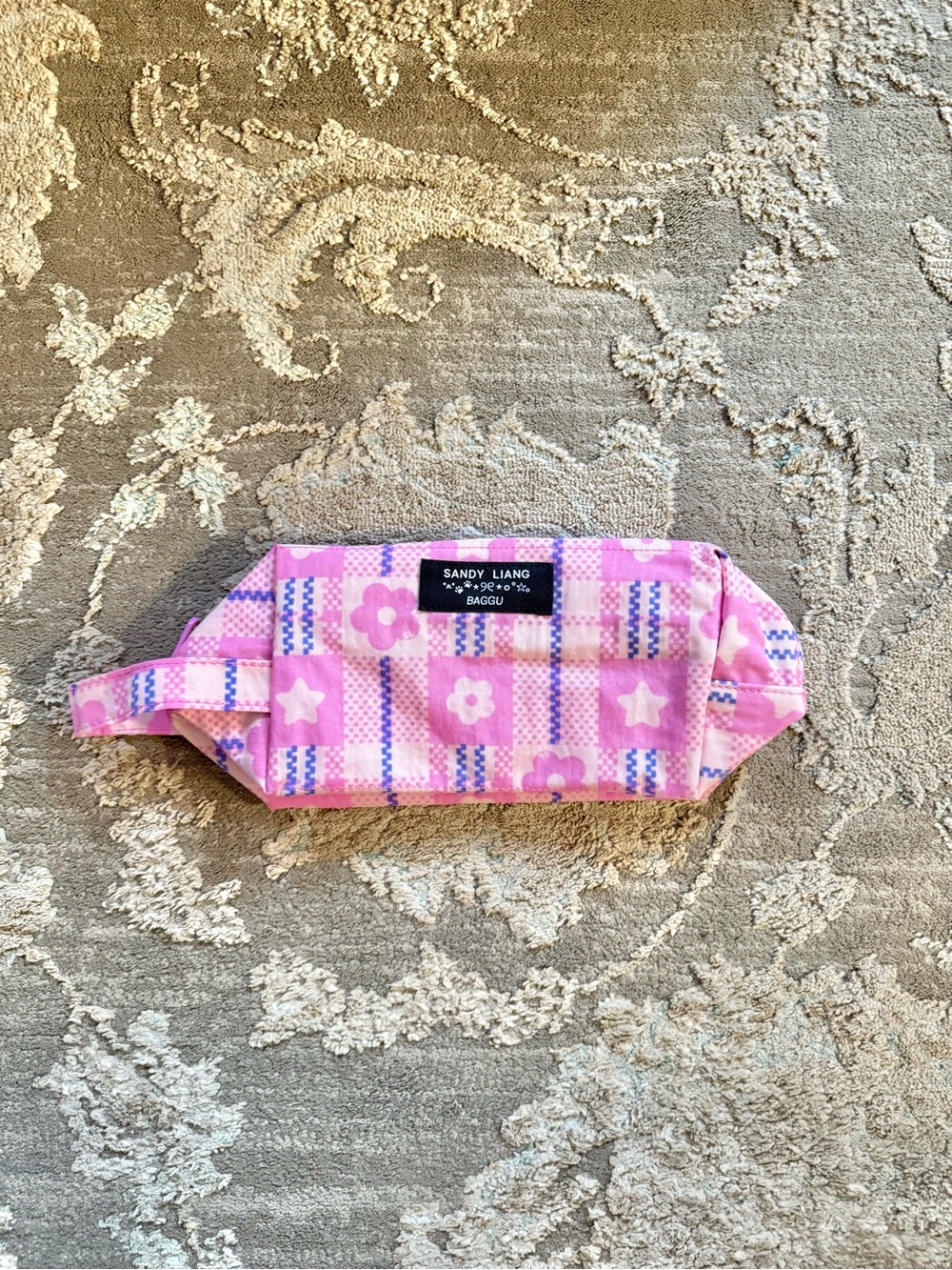 BAGGU x Sandy Liang Dopp Kit - Market Plaid Pink